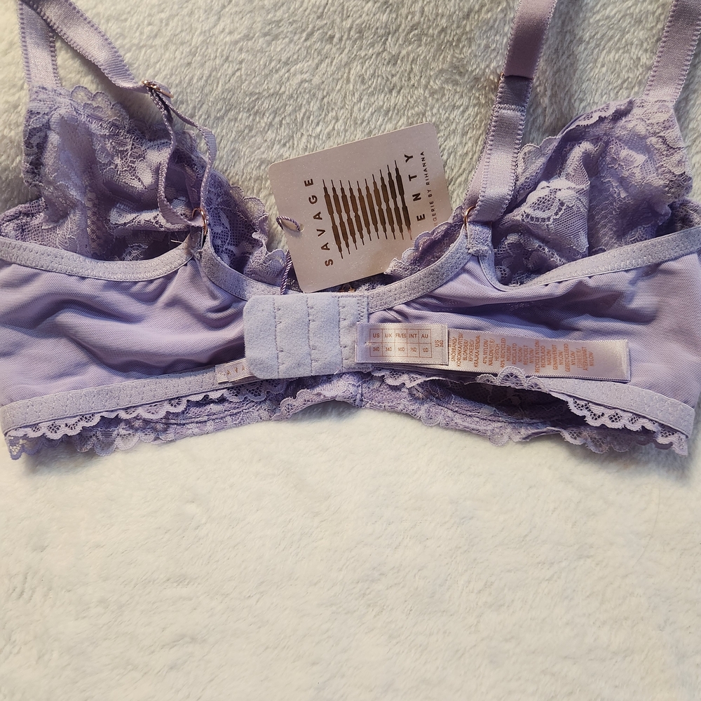 Savage X Fenty Lace Bra in Light Purple - Picture 6 of 14